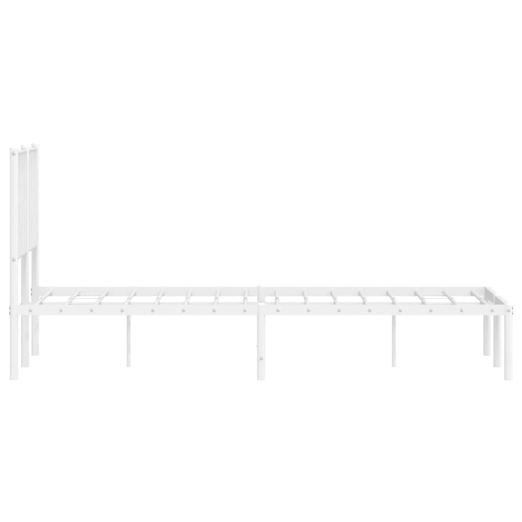 Metalni okvir za krevet s uzglavljem bijeli 120x200 cm