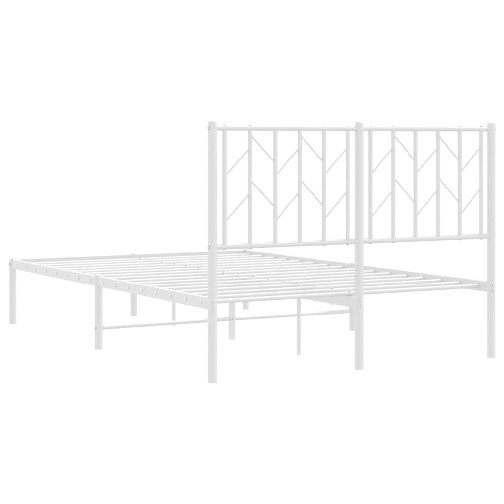 Metalni okvir za krevet s uzglavljem bijeli 120x200 cm
