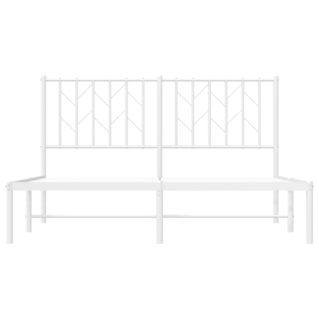 Metalni okvir za krevet s uzglavljem bijeli 140 x 190 cm