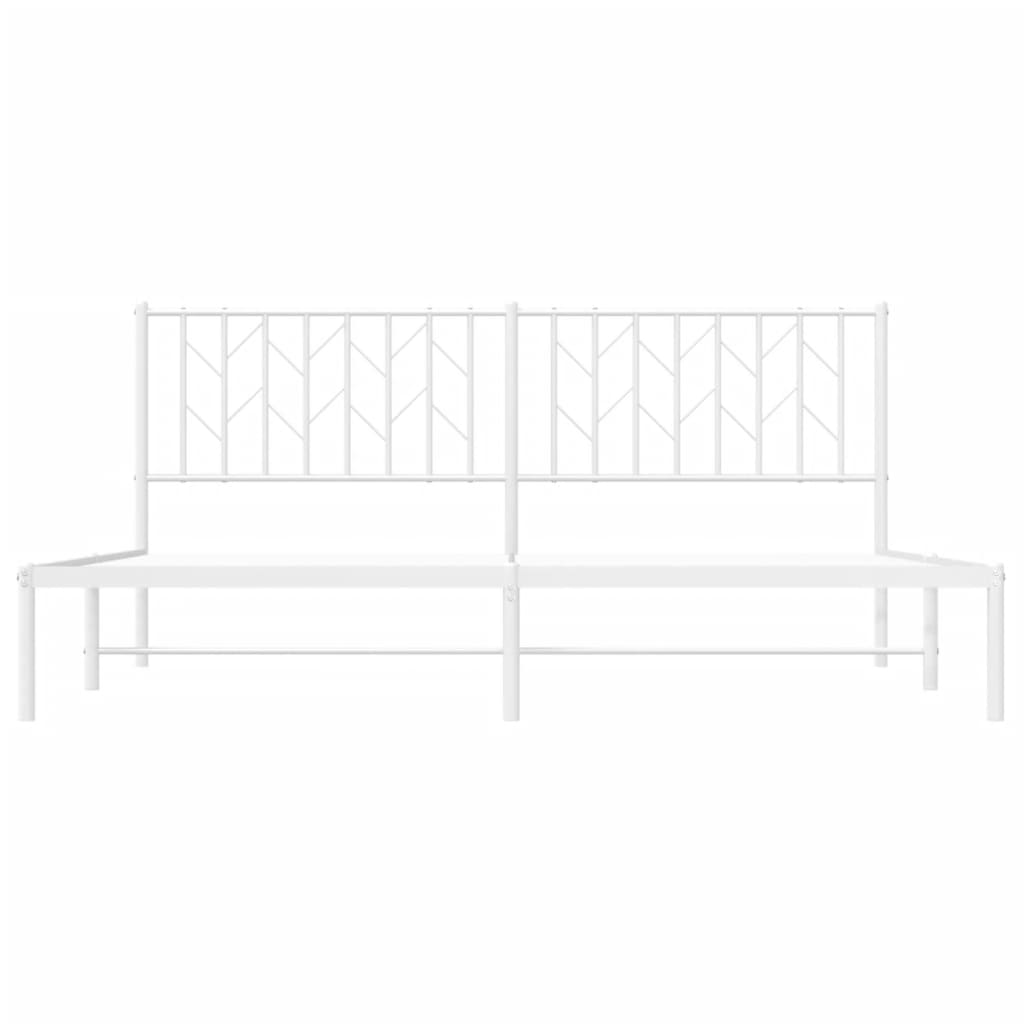 Metalni okvir za krevet s uzglavljem bijeli 183x213 cm