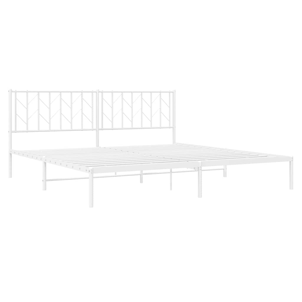 Metalni okvir za krevet s uzglavljem bijeli 193x203 cm