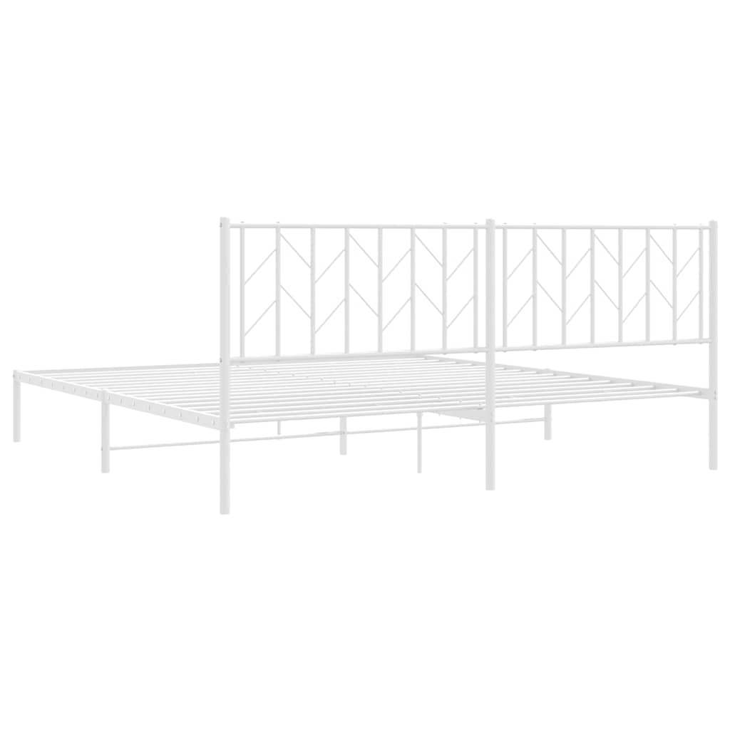Metalni okvir za krevet s uzglavljem bijeli 193x203 cm
