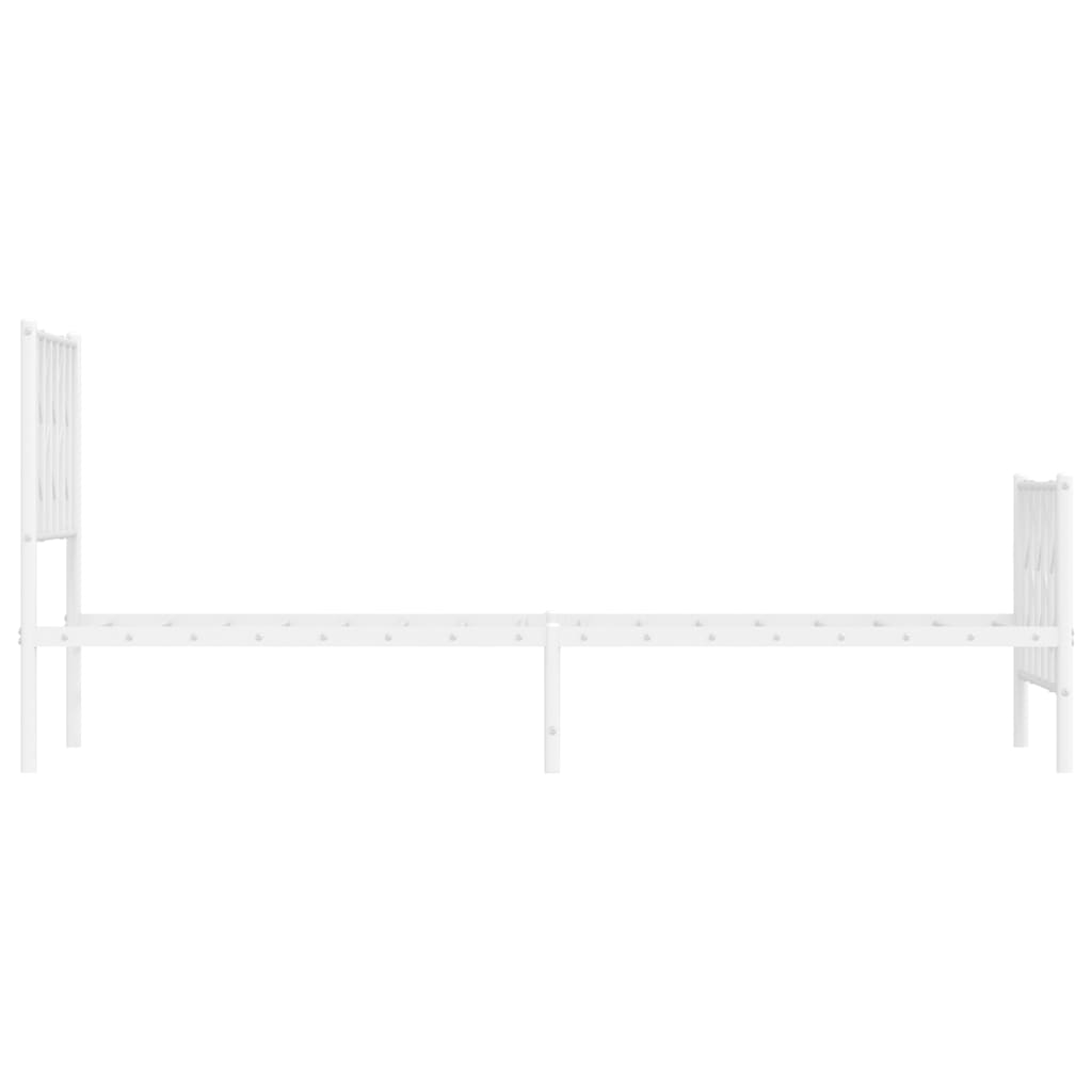 Metalni okvir kreveta s uzglavljem i podnožjem bijeli 80x200 cm