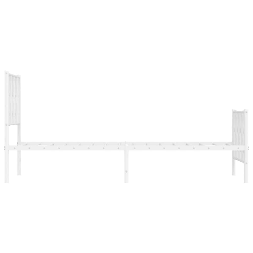 Metalni okvir kreveta s uzglavljem i podnožjem bijeli 100x200cm