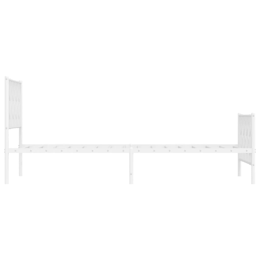 Metalni okvir kreveta uzglavlje i podnožje bijeli 107x203 cm