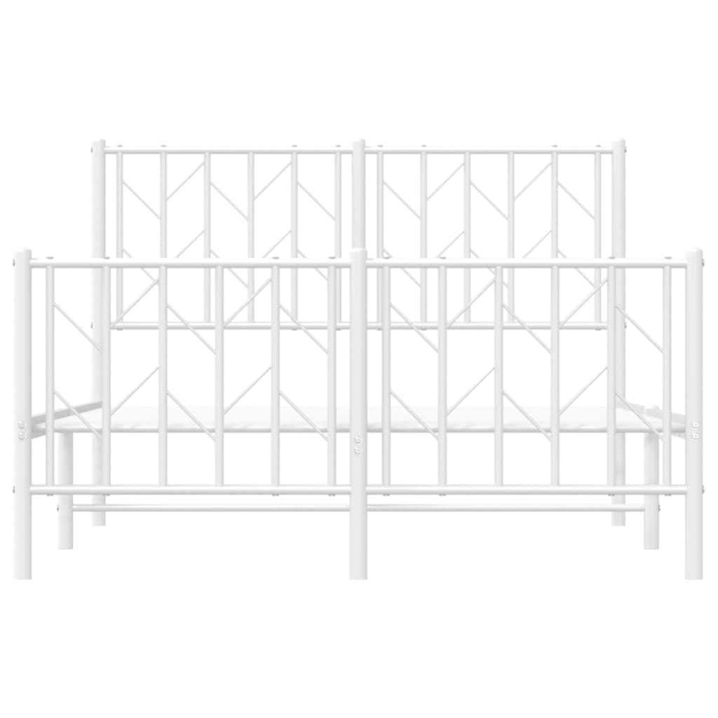 Metalni okvir kreveta uzglavlje i podnožje bijeli 120x190 cm