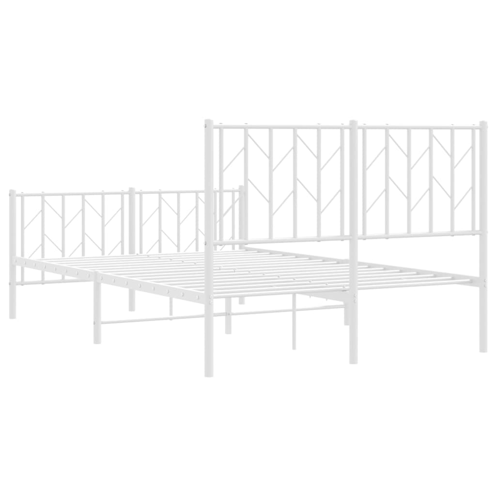 Metalni okvir kreveta uzglavlje i podnožje bijeli 120x200 cm