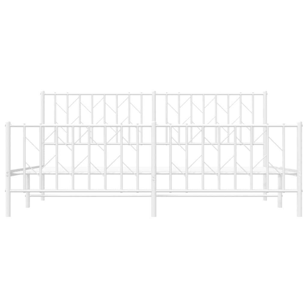 Metalni okvir kreveta uzglavlje i podnožje bijeli 183x213 cm