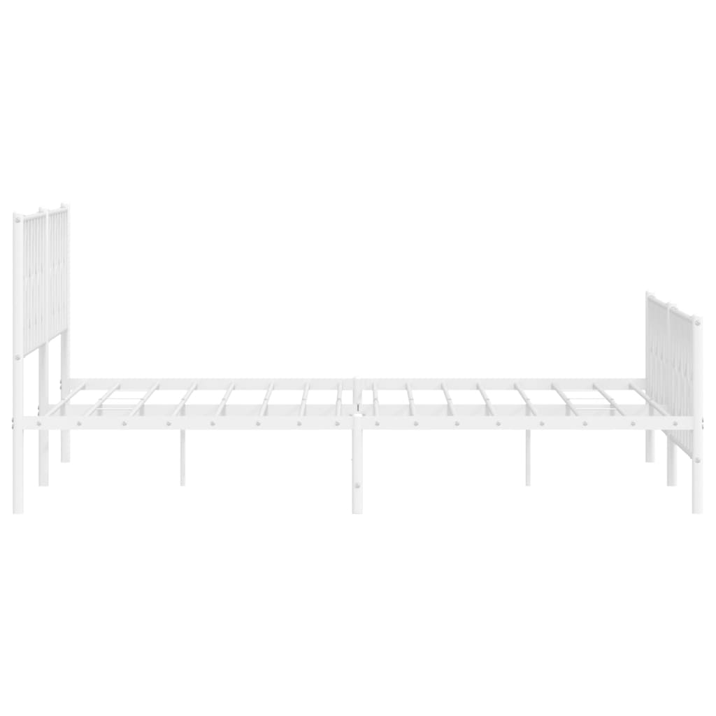 Metalni okvir kreveta uzglavlje i podnožje bijeli 200 x 200 cm