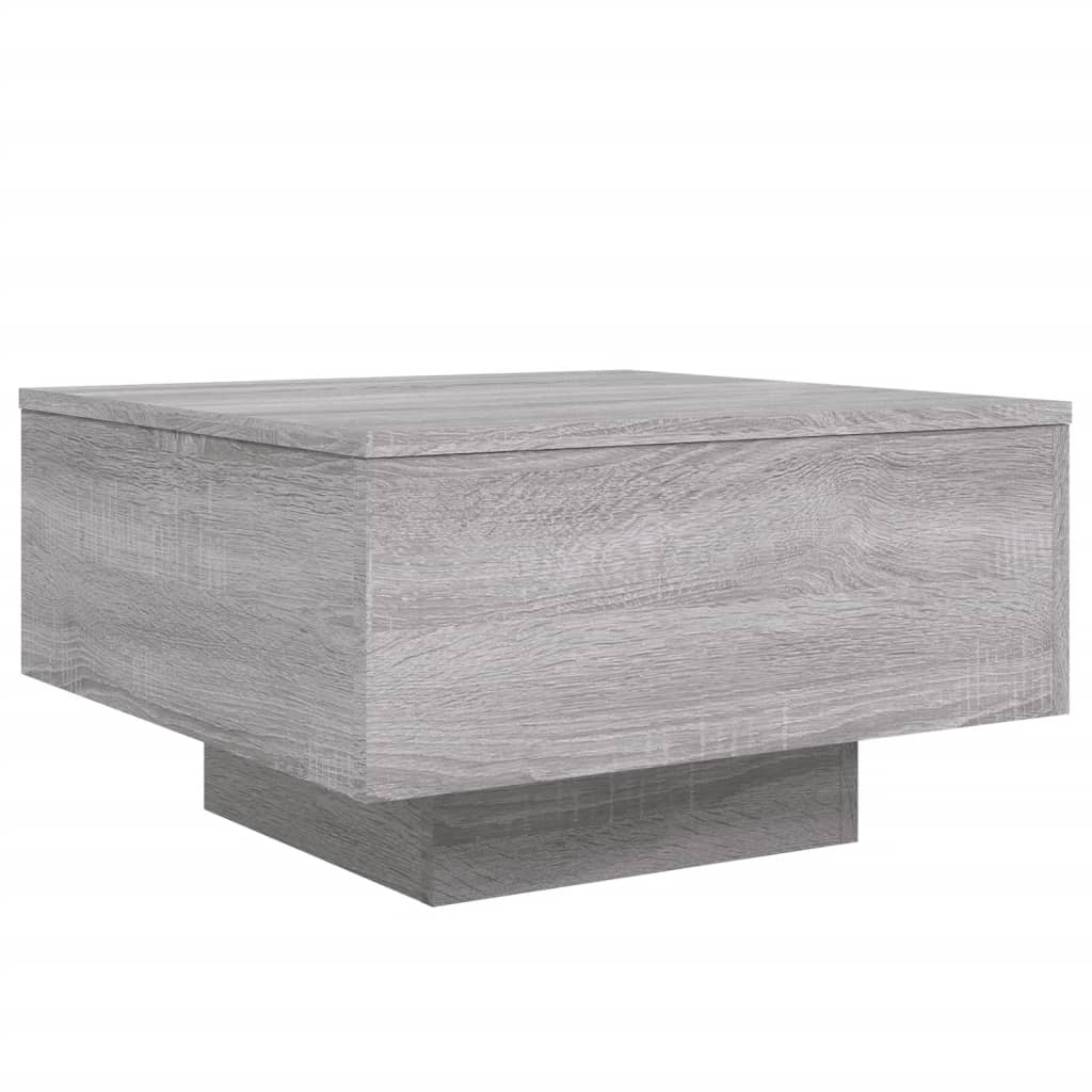 Stolić za kavu siva boja hrasta 55x55x31 cm konstruirano drvo