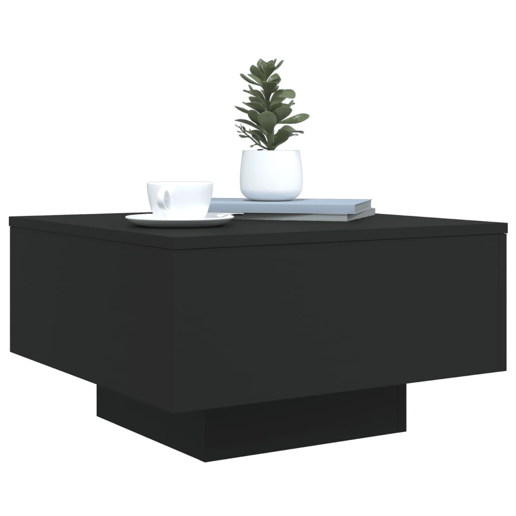 Stolić za kavu s LED svjetlima crni 55 x 55 x 31 cm