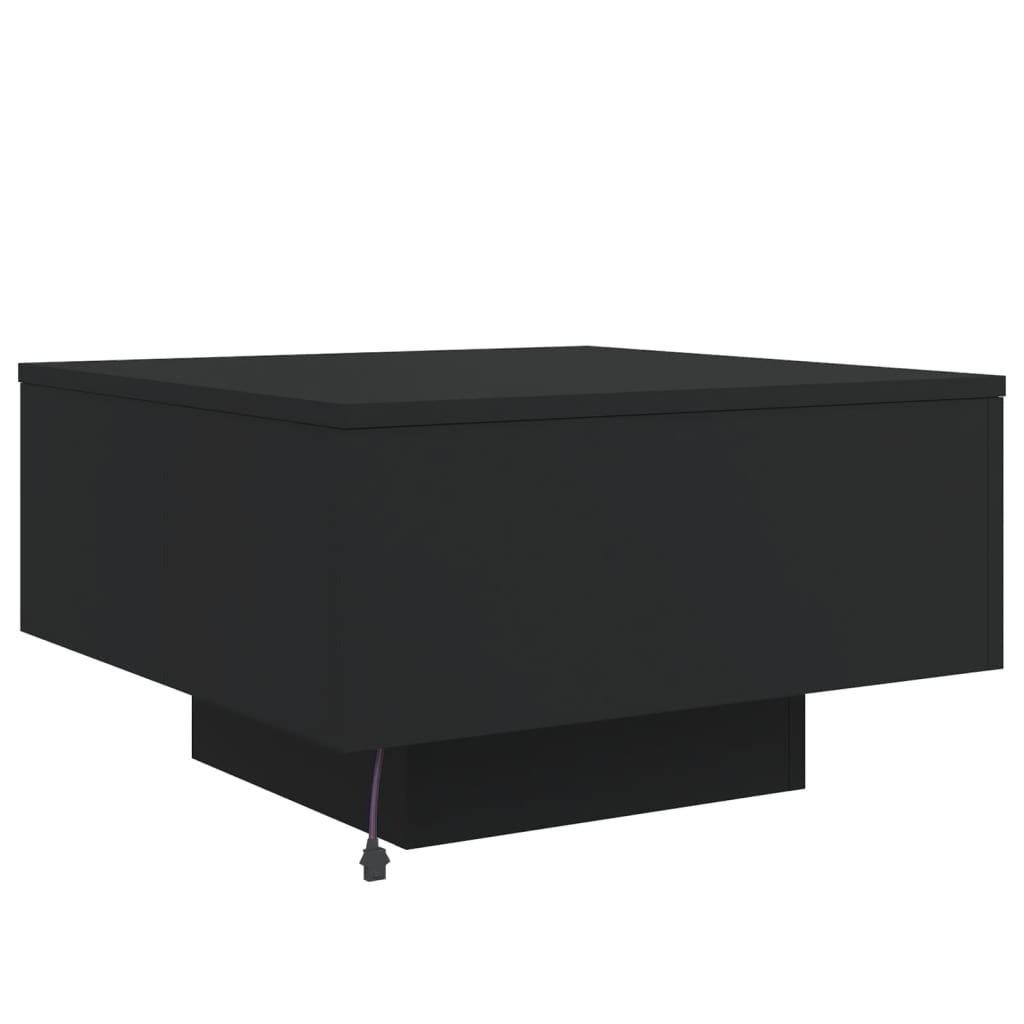 Stolić za kavu s LED svjetlima crni 55 x 55 x 31 cm