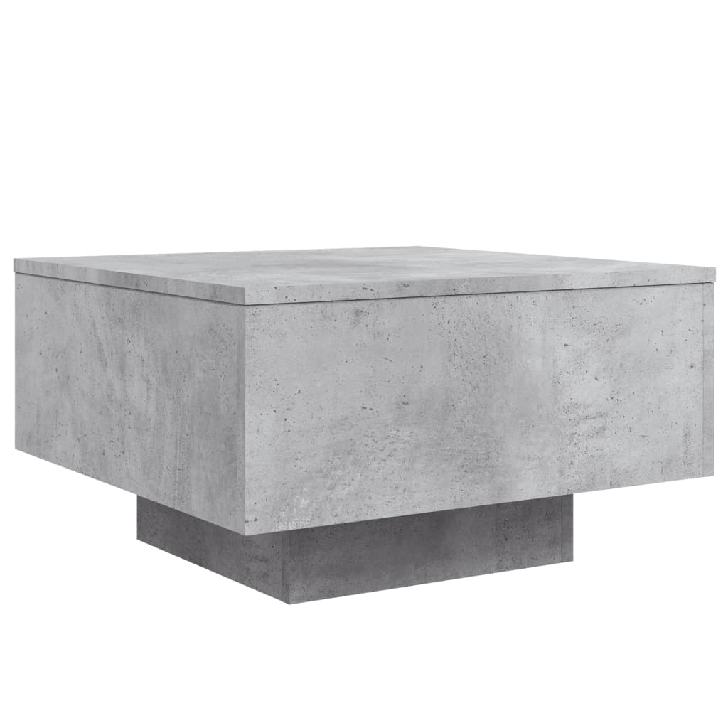 Stolić za kavu s LED svjetlima sivi boja betona 55 x 55 x 31 cm
