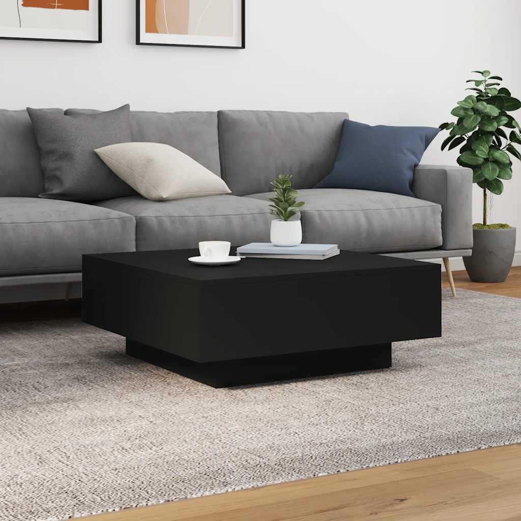 Stolić za kavu crni 80 x 80 x 31 cm od konstruiranog drva