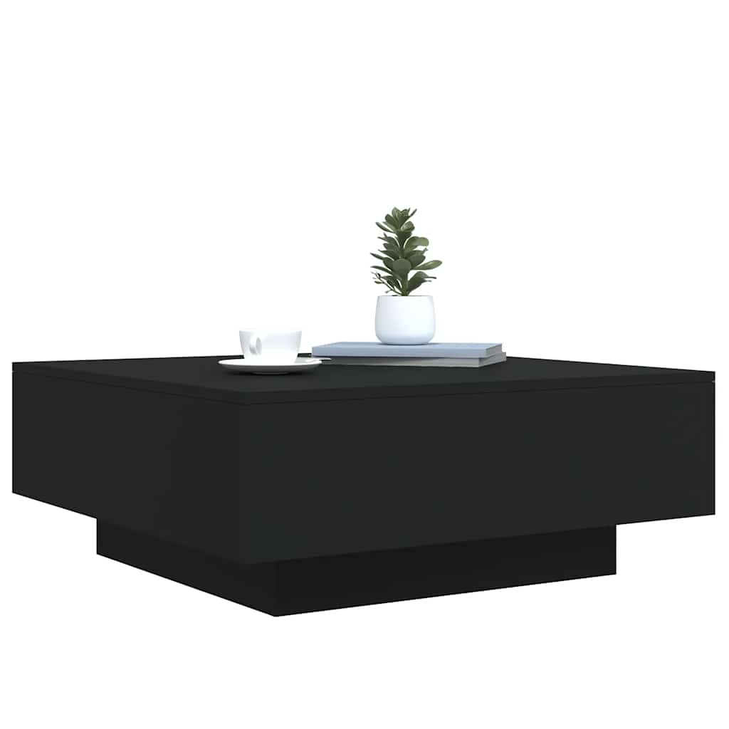 Stolić za kavu crni 80 x 80 x 31 cm od konstruiranog drva