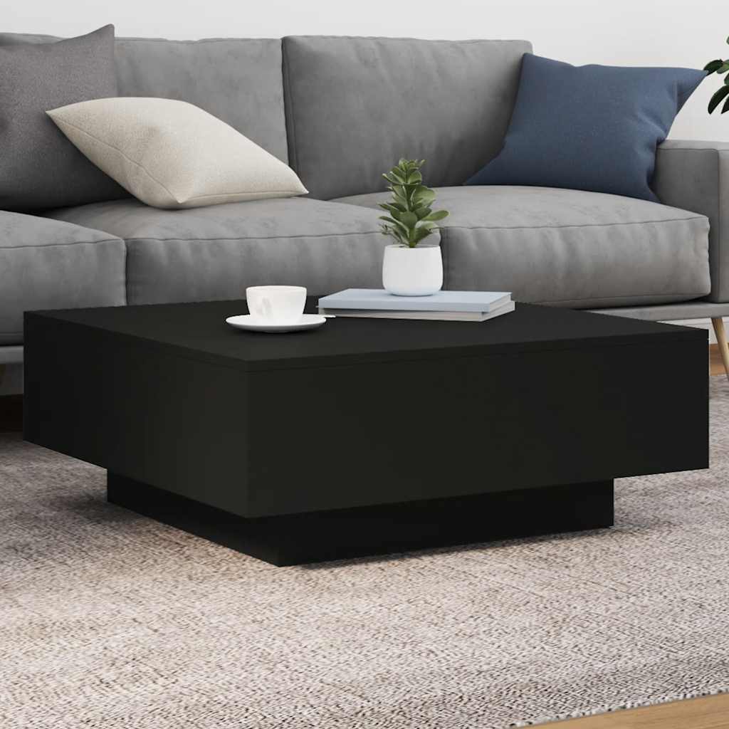 Stolić za kavu crni 80 x 80 x 31 cm od konstruiranog drva
