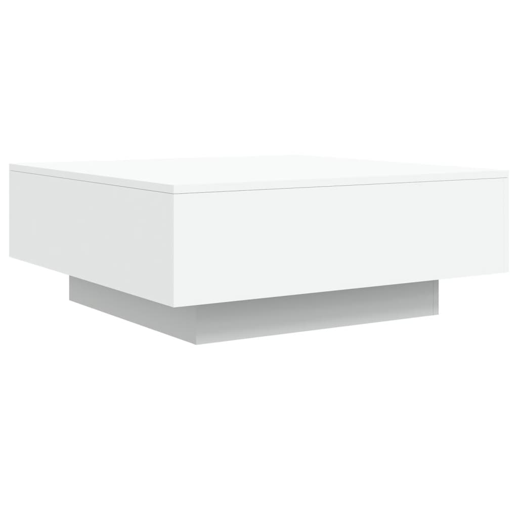 Stolić za kavu s LED svjetlima bijeli 80x80x31 cm