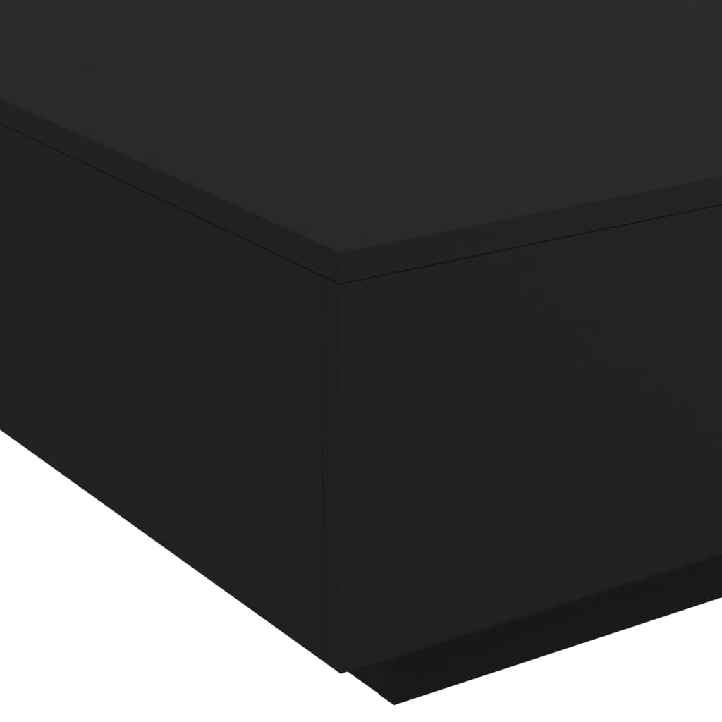 Stolić za kavu s LED svjetlima crni 80x80x31 cm