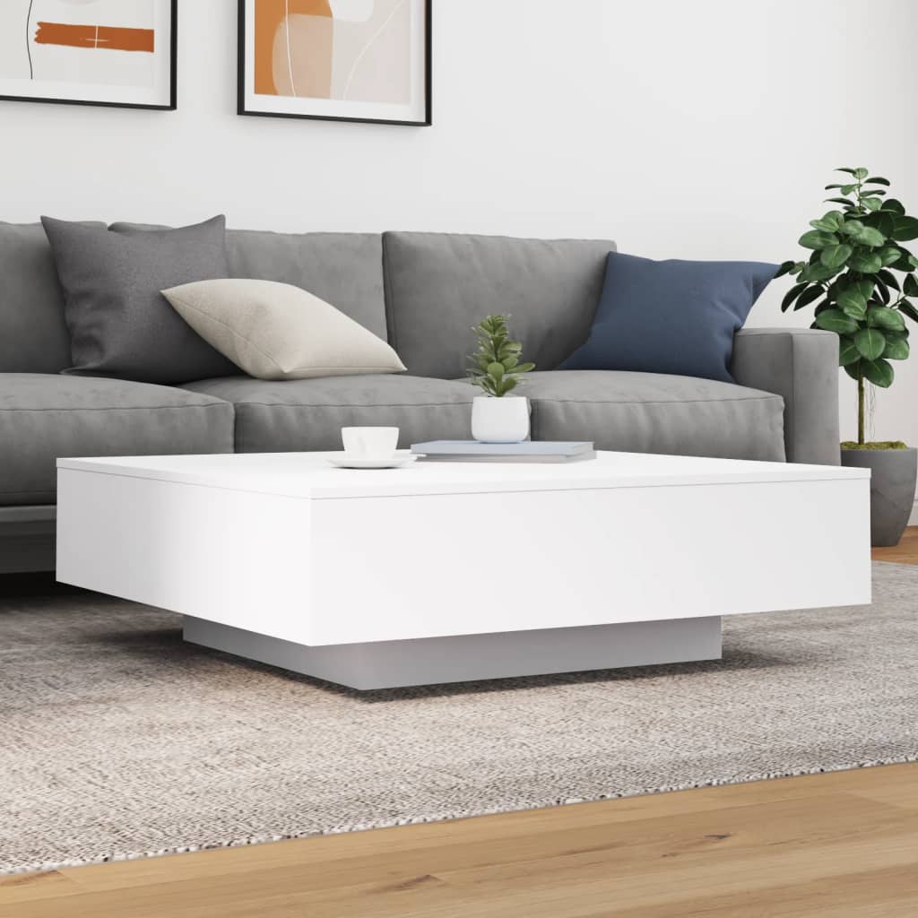 Stolić za kavu bijeli 100x100x31 cm od konstruiranog drva