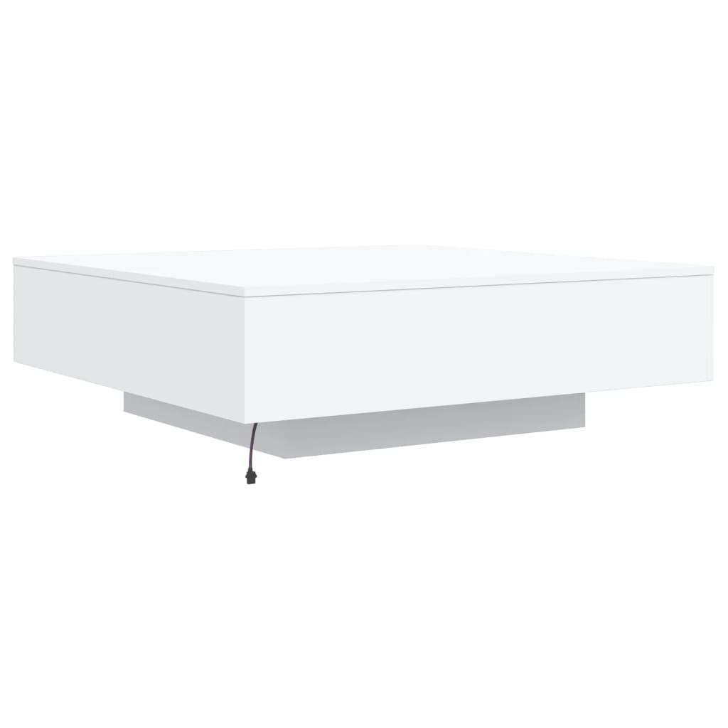 Stolić za kavu s LED svjetlima bijeli 100x100x31 cm