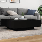 Stolić za kavu s LED svjetlima crni 100x100x31 cm