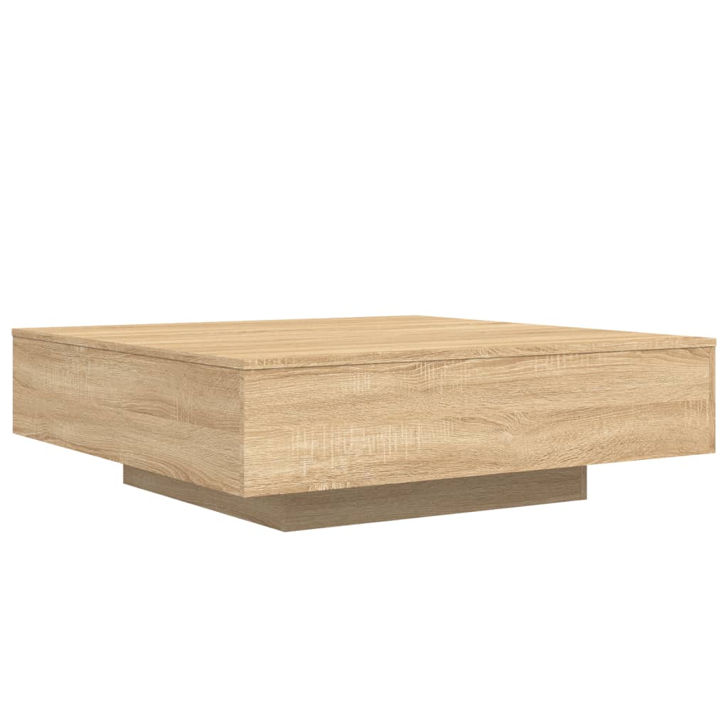 Stolić za kavu s LED svjetlima boja hrasta sonome 100x100x31 cm