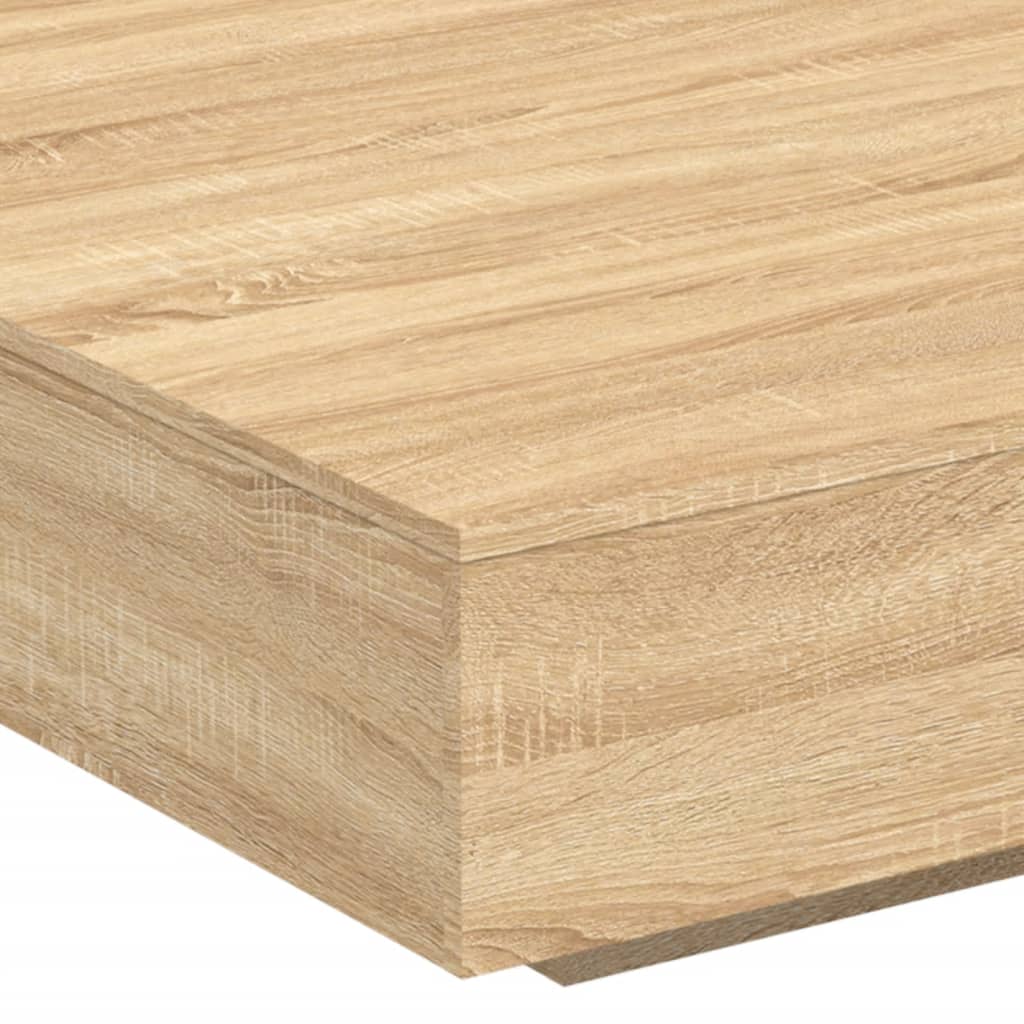 Stolić za kavu s LED svjetlima boja hrasta sonome 100x100x31 cm