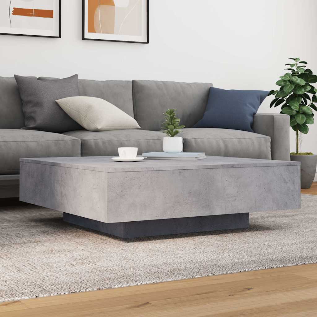 Stolić za kavu s LED svjetlima sivi boja betona 100x100x31 cm