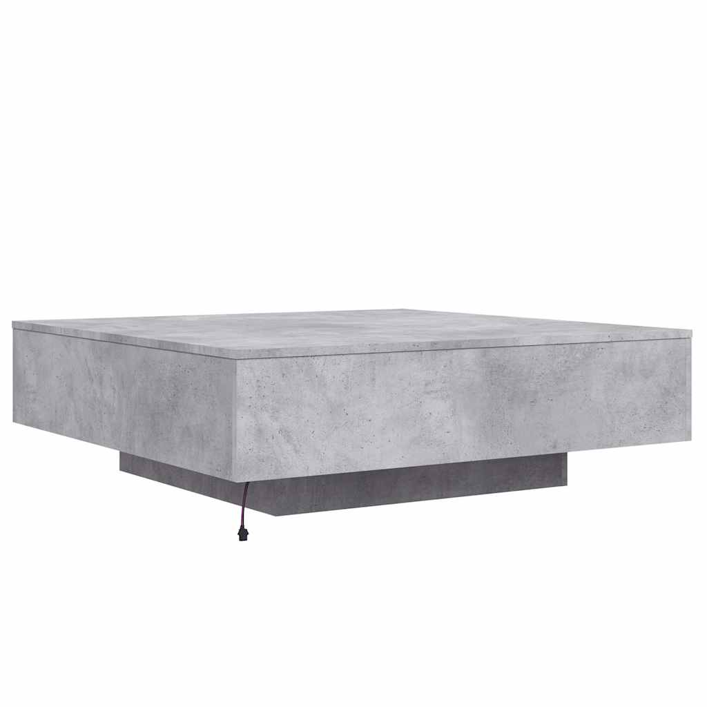 Stolić za kavu s LED svjetlima sivi boja betona 100x100x31 cm