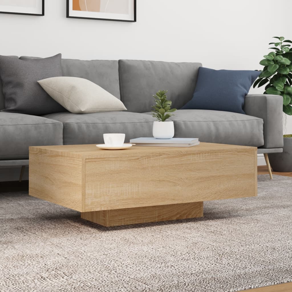 Stolić za kavu s LED svjetlima boja hrasta sonome 85x55x31 cm
