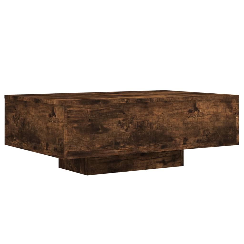 Stolić za kavu s LED svjetlima boja dimljenog hrasta 85x55x31cm