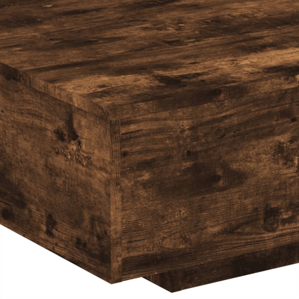 Stolić za kavu s LED svjetlima boja dimljenog hrasta 85x55x31cm