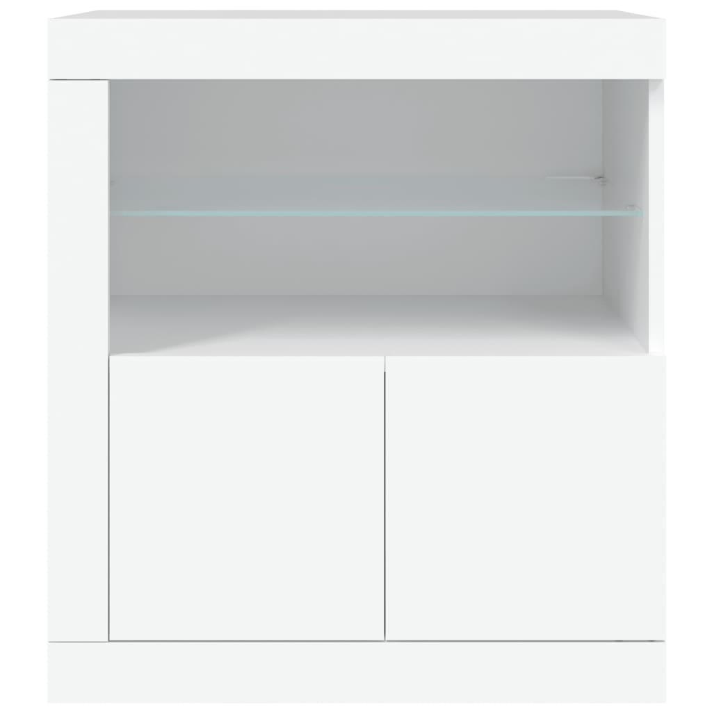 Komoda s LED svjetlima bijela 60,5 x 37 x 67 cm