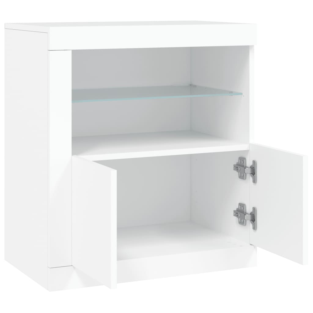 Komoda s LED svjetlima bijela 60,5 x 37 x 67 cm