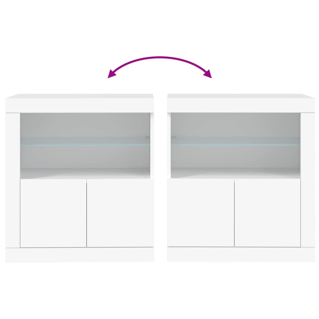 Komoda s LED svjetlima bijela 60,5 x 37 x 67 cm