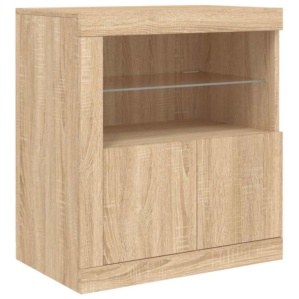 Komoda s LED svjetlima boja hrasta sonome 60,5x37x67 cm