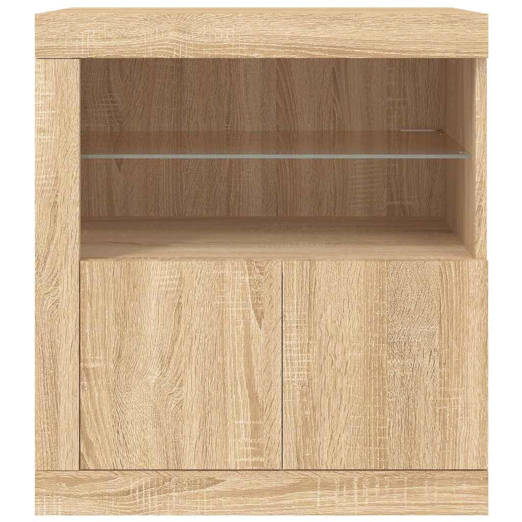 Komoda s LED svjetlima boja hrasta sonome 60,5x37x67 cm