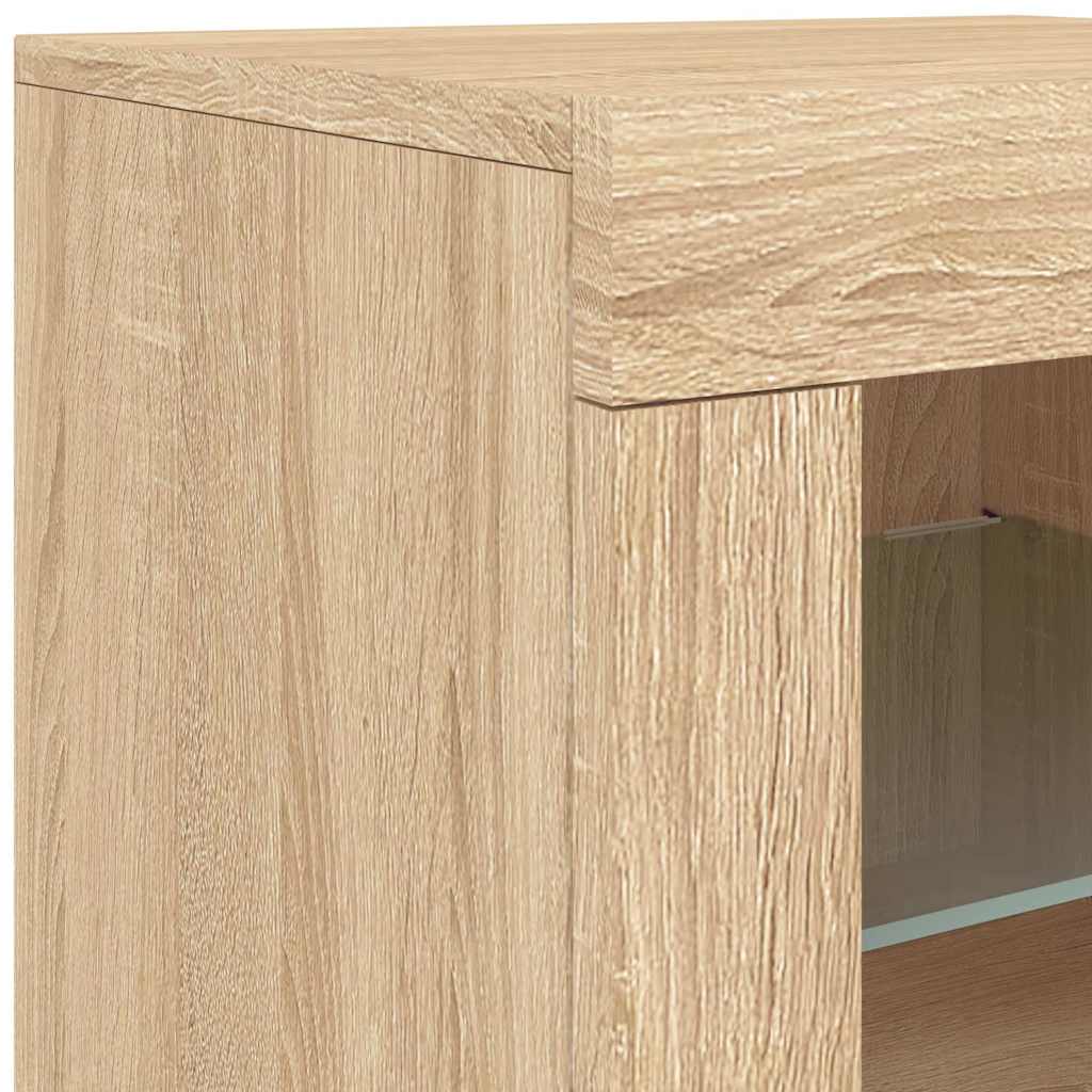 Komoda s LED svjetlima boja hrasta sonome 60,5x37x67 cm