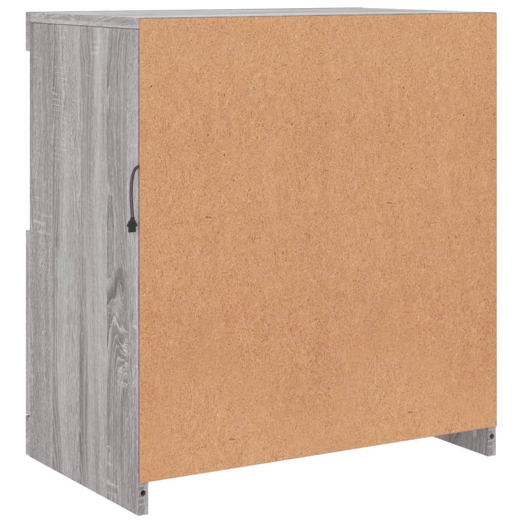 Komoda s LED svjetlima boja sivog hrasta 60,5x37x67 cm