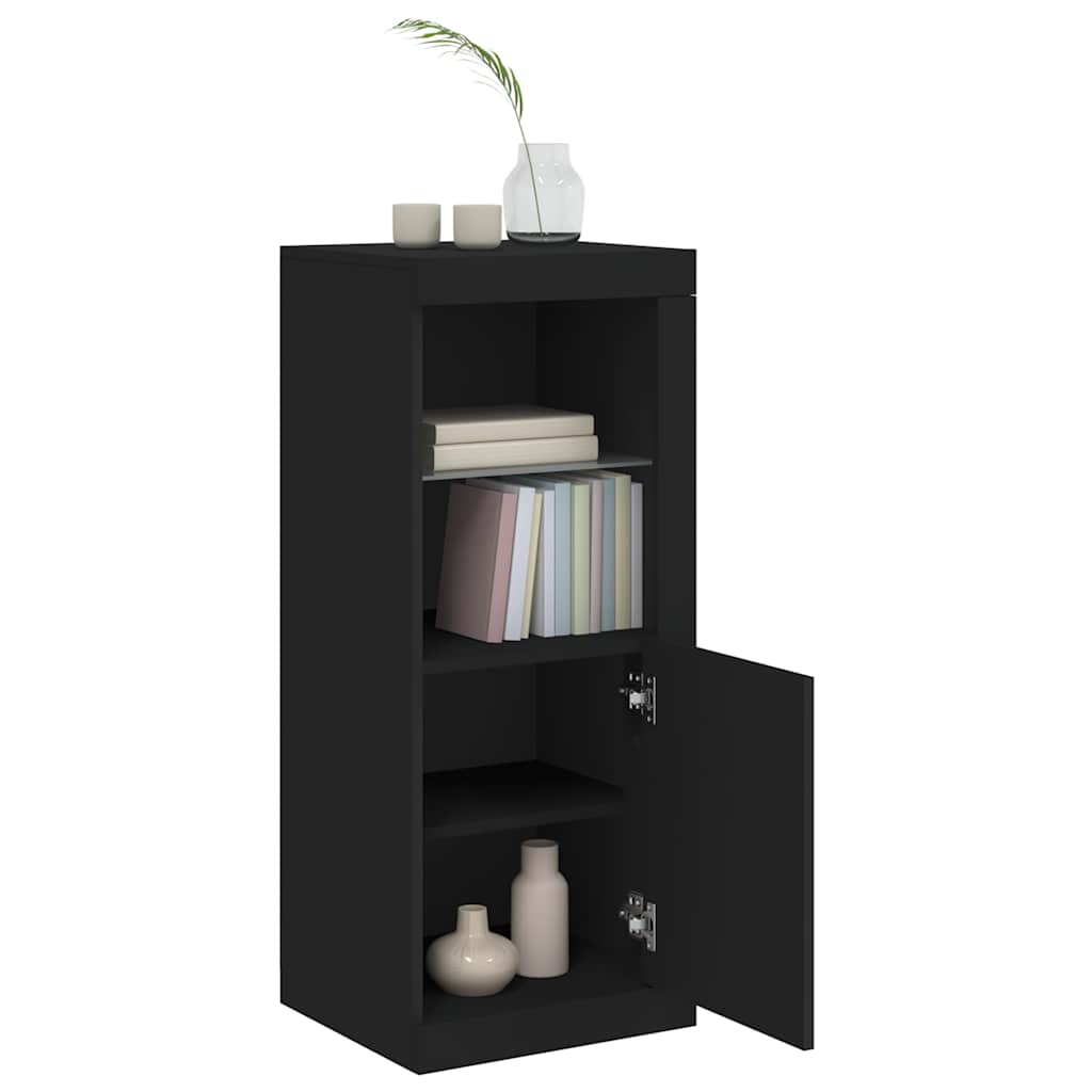 Komoda s LED svjetlima crna 41x37x100 cm