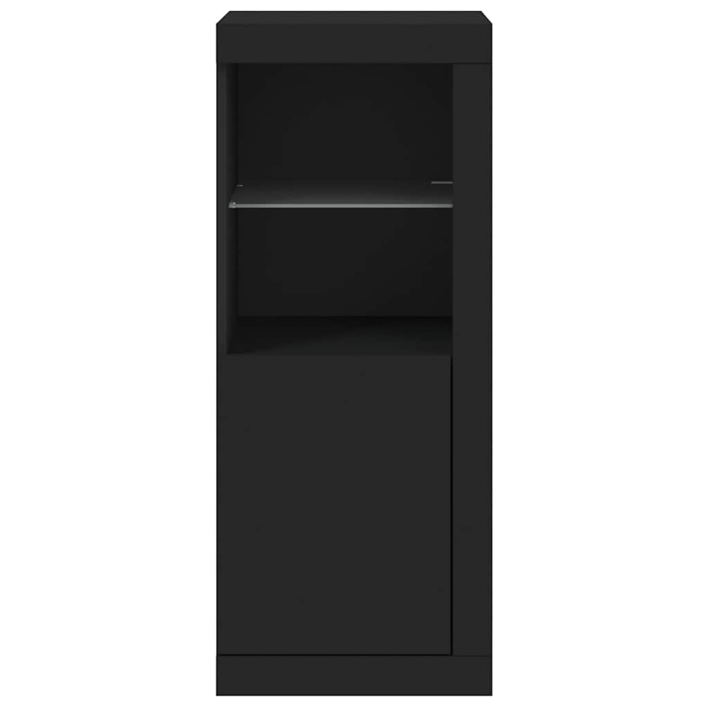 Komoda s LED svjetlima crna 41x37x100 cm