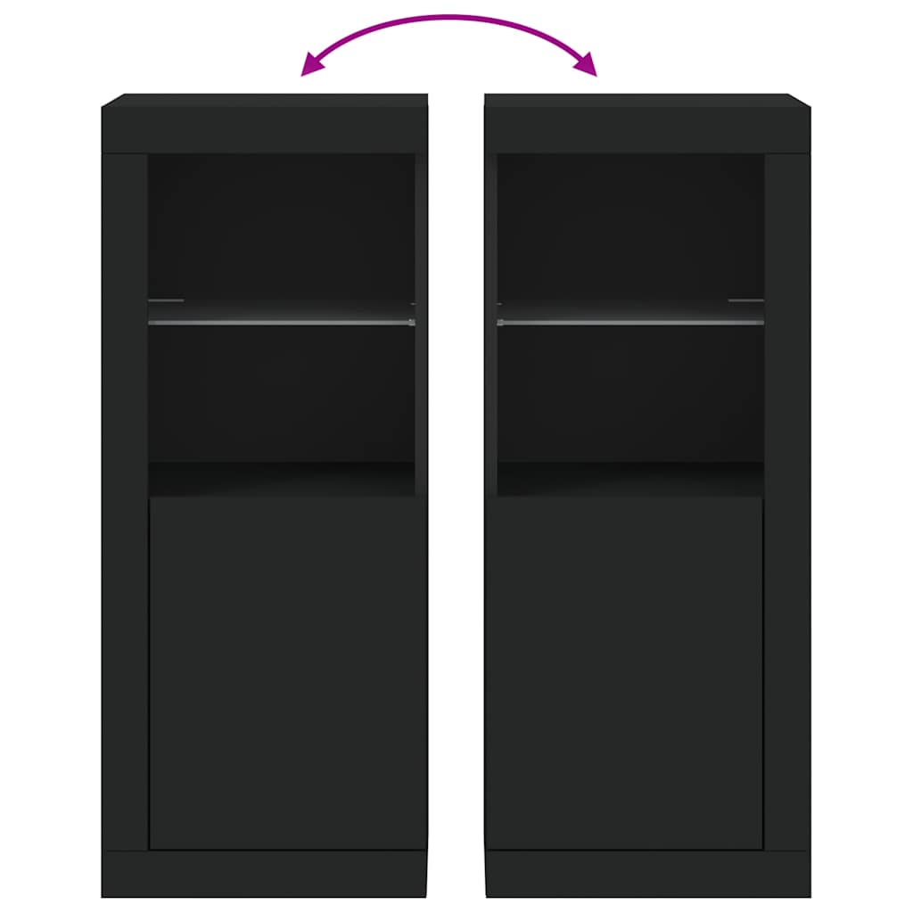 Komoda s LED svjetlima crna 41x37x100 cm