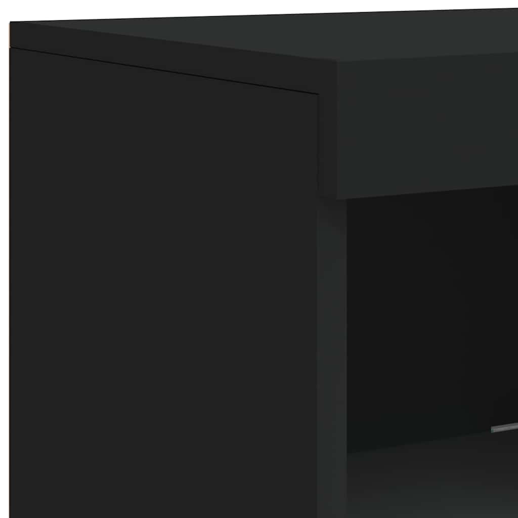 Komoda s LED svjetlima crna 41x37x100 cm