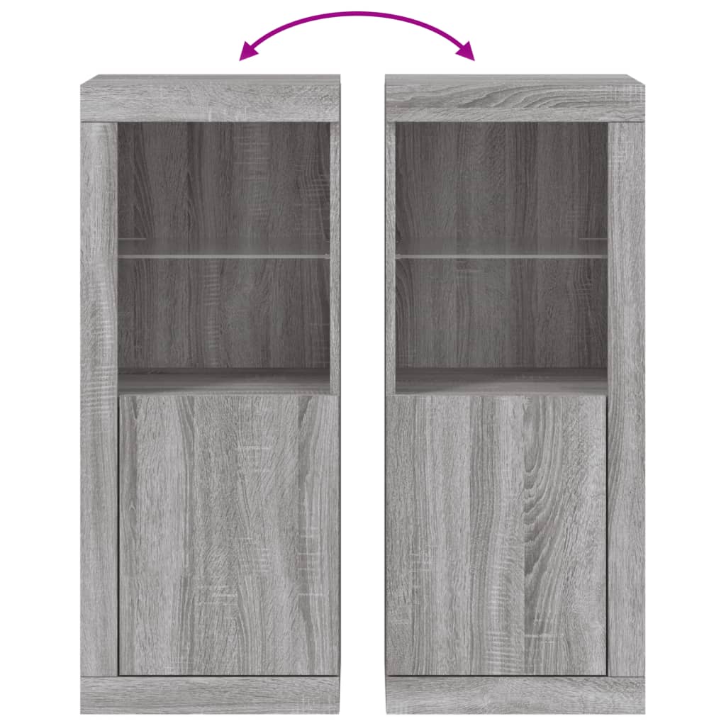 Komoda s LED svjetlima boja sivog hrasta 41x37x100 cm