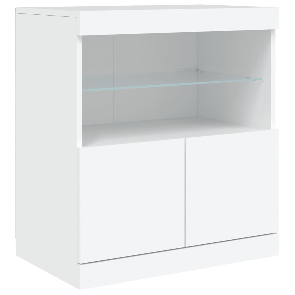 Komoda s LED svjetlima bijela 60x37x67 cm