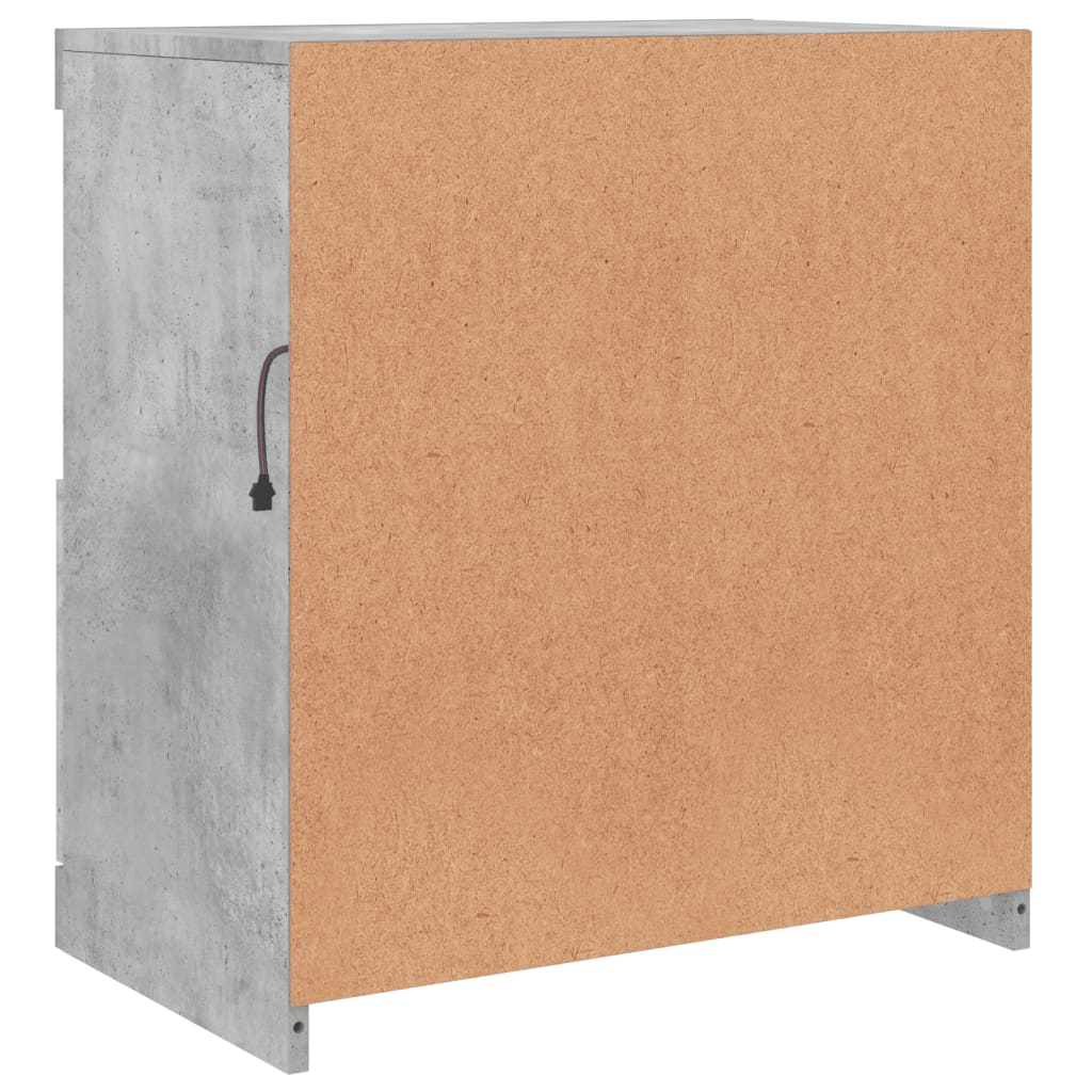 Komoda s LED svjetlima siva boja betona 60x37x67 cm