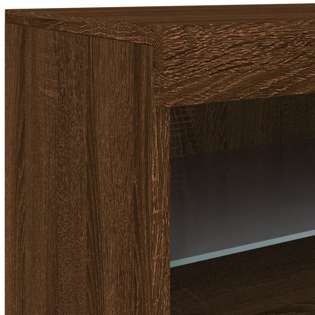 Komoda s LED svjetlima smeđa boja hrasta 60x37x67 cm