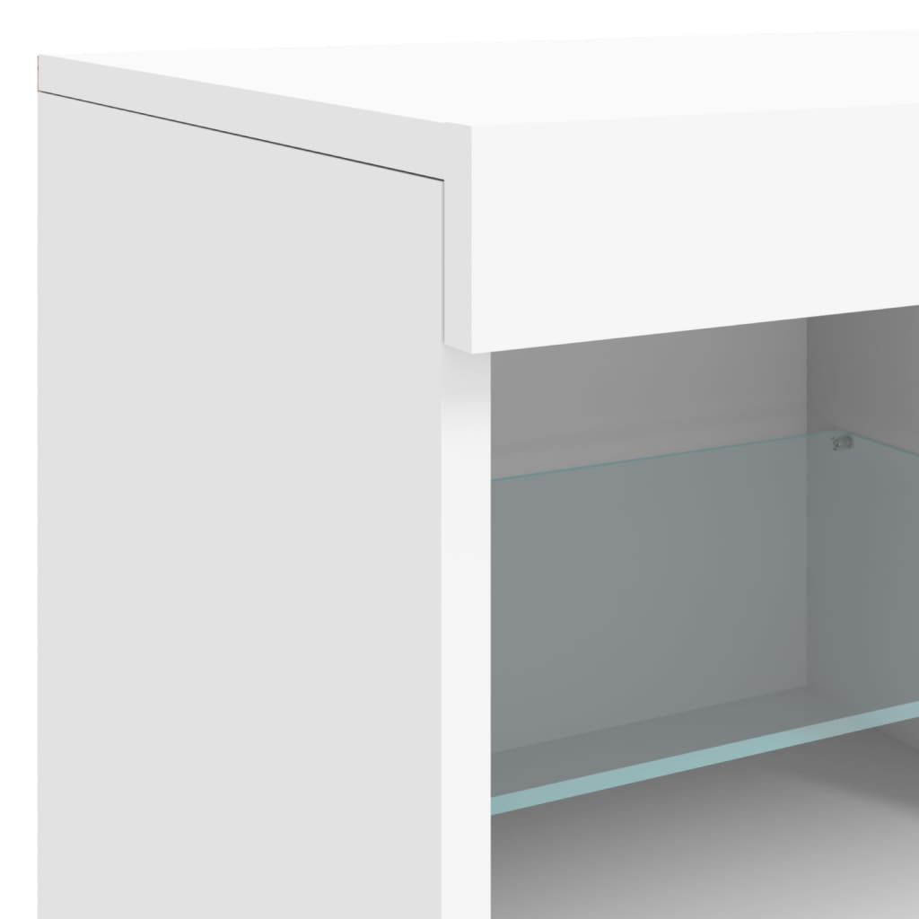 Komoda s LED svjetlima bijela 81x37x67 cm