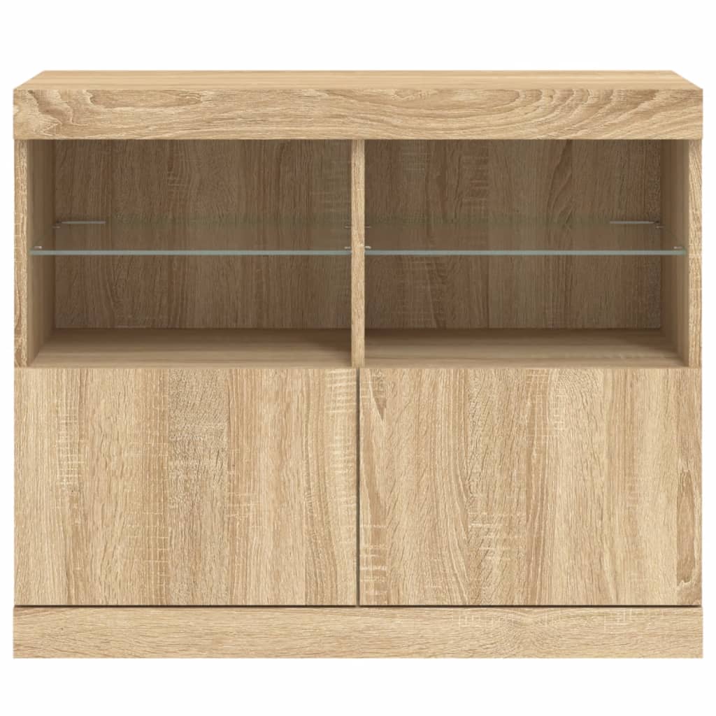 Komoda s LED svjetlima boja hrasta sonome 81x37x67 cm