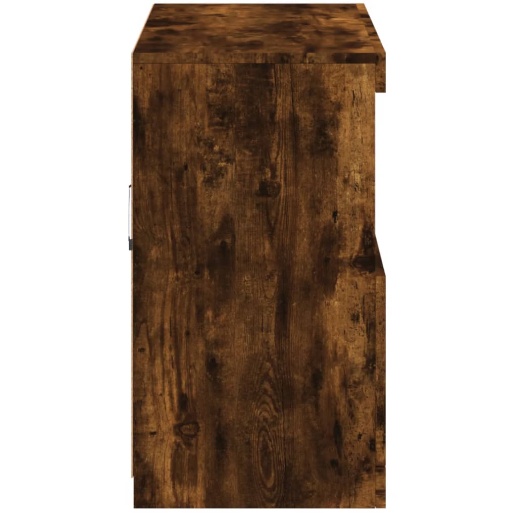 Komoda s LED svjetlima boja dimljenog hrasta 81x37x67 cm